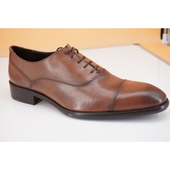 To Boot New York Firenza Men's Brown Leather Cap Toe Oxfords SZ 12 D $395 lace